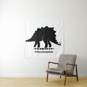 Tapiz de Silueta de Dinosaurio Stegosaurus