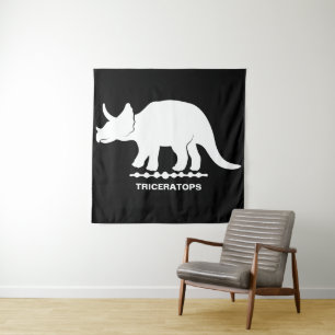 Tapiz de Silueta de Dinosaurio Triceratops