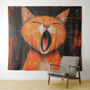 Tapiz De Yawning De Gato
