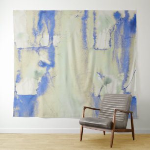 Tapiz Decadencia Acuática En Verde Pálido Y Azul