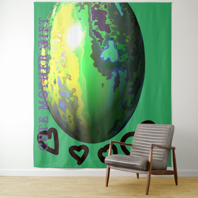Tapiz DECOR_CUTE MOTHER GIFT_mediumGREEN _RMDESIGNFLO55 (In situ)