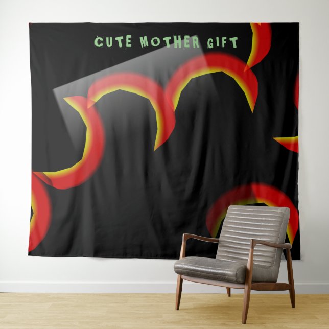 Tapiz DECOR_Room_CUTE MOTHER GIFT_BLACK_RMDESIGNFLO55 (In situ (horizontal))