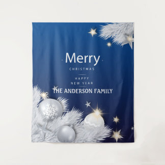 Tapiz Decoración de árboles de estrellas de Navidades bl