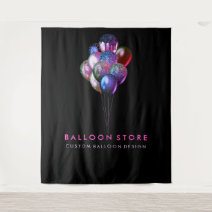 Tapiz Decoración de boda de fiesta con globo rosa brilla