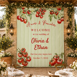 Tapiz Decoración de boda italiana Pomodoro roja verde te