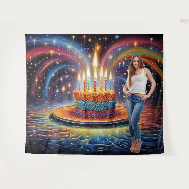 Tapiz Decoración de fiesta para telón de fondo de pastel (Anverso (horizontal))