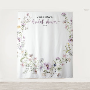 Tapiz Decoración de fondo de ducha de flores silvestres
