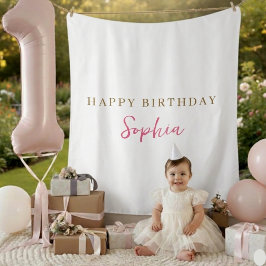 Tapiz Decoración de fondo personalizado con nombre Feliz