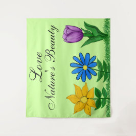 Tapiz Decoración en Pared con flores de jardín pintadas