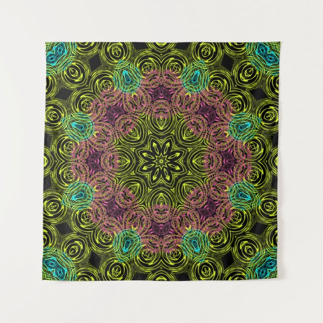 Tapiz Decoración ornamental redondeada kaleidoscopo de M (Anverso)