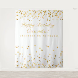 Tapiz Decoración para cumpleaños 70, Photobooth blanco y