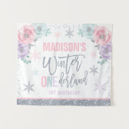 Tapiz Decoraciones de cumpleaños número uno de invierno 