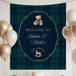 Tapiz Decoraciones para Baby Shower de Osito Teddy Elega
