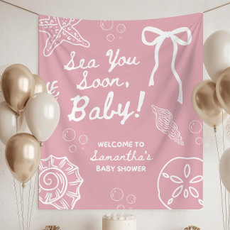 Tapiz Decoraciones para Baby Shower Rosa Te Veré Pronto,
