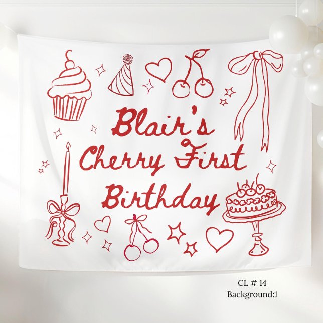 Tapiz Decoraciones para el primer cumpleaños de Cherry,  (Subido por el creador)