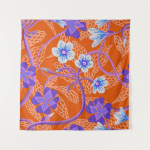 Tapiz Decorative blooming wildflowers. Summer floral bac