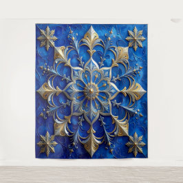 Tapiz Decorative Blue Gold Holiday Backdrop