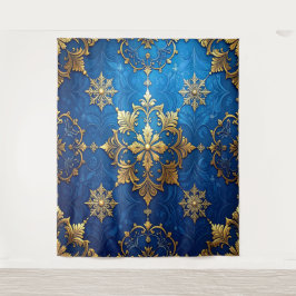 Tapiz Decorative Blue Gold Holiday Backdrop
