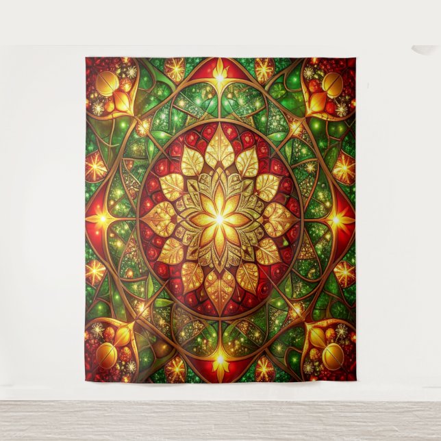 Tapiz Decorative Red Green Holiday Backdrop (Anverso)