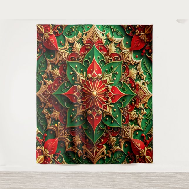 Tapiz Decorative Red Green Holiday Backdrop (Anverso)