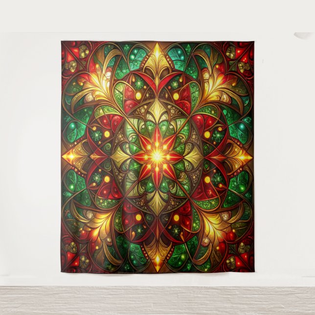 Tapiz Decorative Red Green Holiday Backdrop (Anverso)