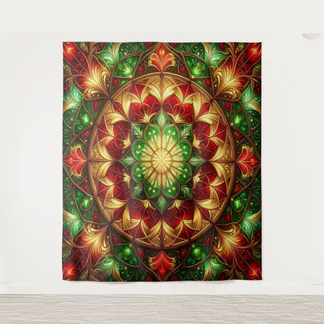 Tapiz Decorative Red Green Holiday Backdrop (Anverso)