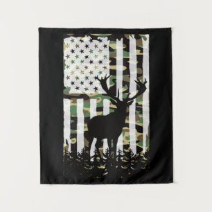 Tapiz Deer Elk Buck Caza Camo Camoflauge Bandera de los