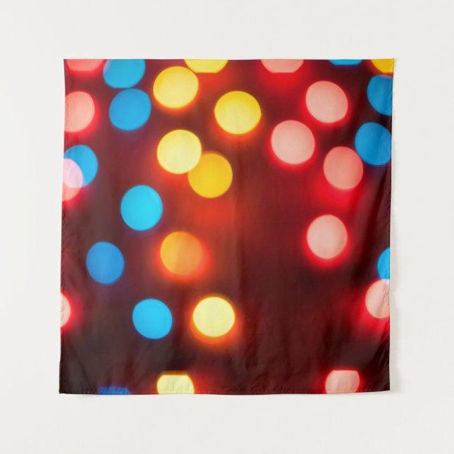 Tapiz Defocused christmas lights. New Year bokeh. Abstra (Anverso)