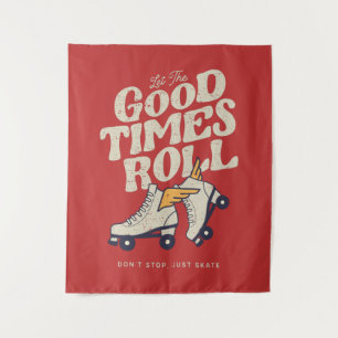 TAPIZ DEJAR QUE LOS BUENOS TIEMPOS ROLLEN EL SKATE RETRO