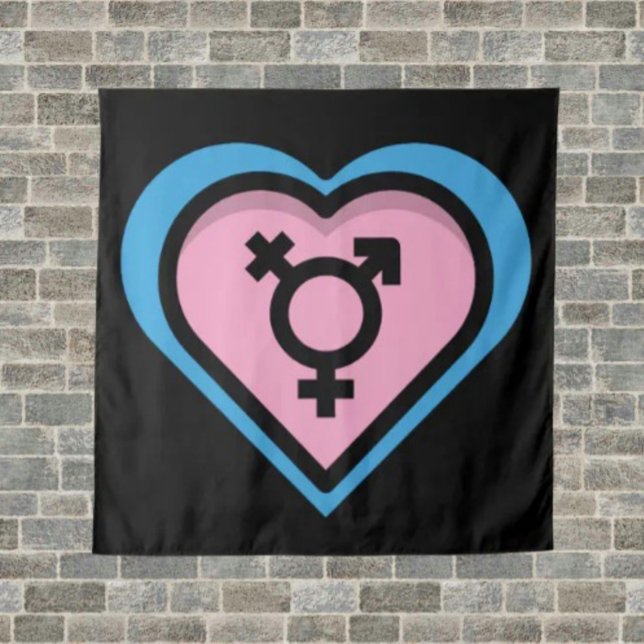Tapiz del Corazón del Orgullo Trans (Subido por el creador)