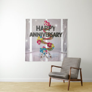 Tapiz del Feliz Aniversario Boda