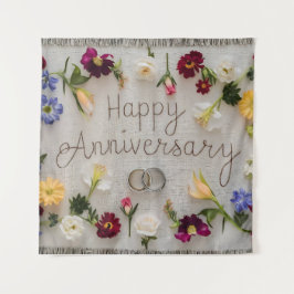 Tapiz del Feliz Aniversario Boda