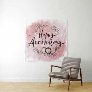 Tapiz del Feliz Aniversario Boda