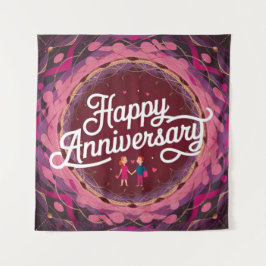 Tapiz del Feliz Aniversario Boda