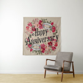 Tapiz del Feliz Aniversario Boda