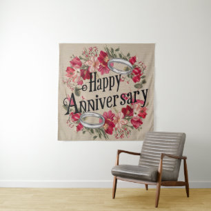 Tapiz del Feliz Aniversario Boda