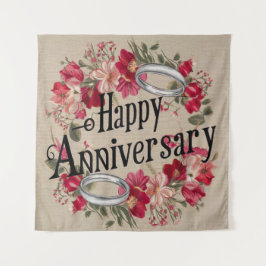 Tapiz del Feliz Aniversario Boda