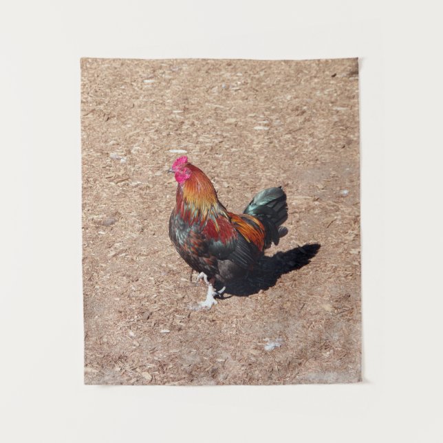 Tapiz del gallo Cockerel dorado (Anverso)