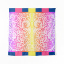 Tapiz del Muro del Doodle Arcoiris Boho