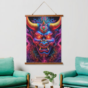 Tapiz del muro Demonio japonés