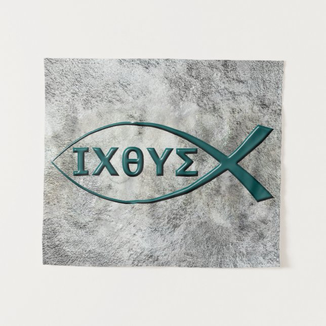 Tapiz del símbolo del pez Jesús (Anverso (horizontal))