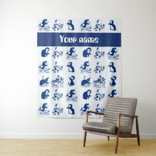 Tapiz Delfín, ballenas y pingüinos