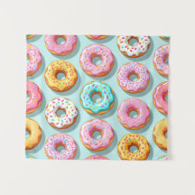 Deliciosas donas de crema azules