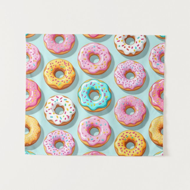 Tapiz Deliciosas donas de crema azules (Anverso (horizontal))