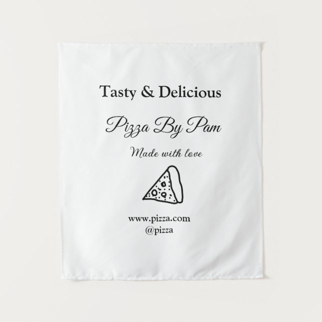 Tapiz Delicioso restaurante pizzería café hecho con amor (Anverso)