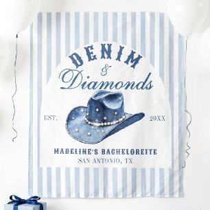 Tapiz Denim and Diamonds Bachelorette Backdrop Chowgirl