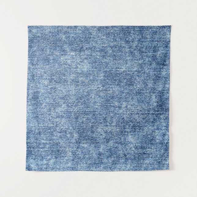 Tapiz Denim azul de lavado con ácido, textura de cierre. (Anverso)