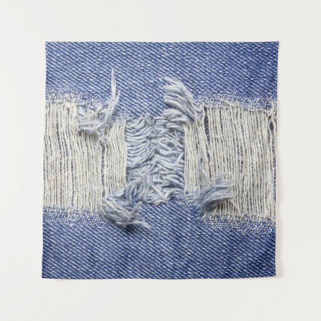 Tapiz Denim azul roto: textura de jeans. (Anverso)
