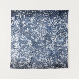 Tapiz Denim Floral Faded: Fondo Texturado Grungy