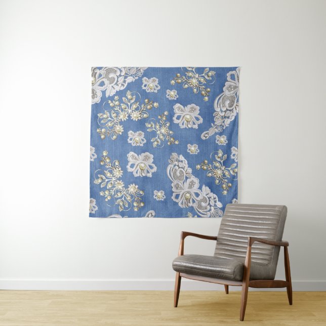 Tapiz Denim- Lace - Marfil Pearls repiten (In situ)